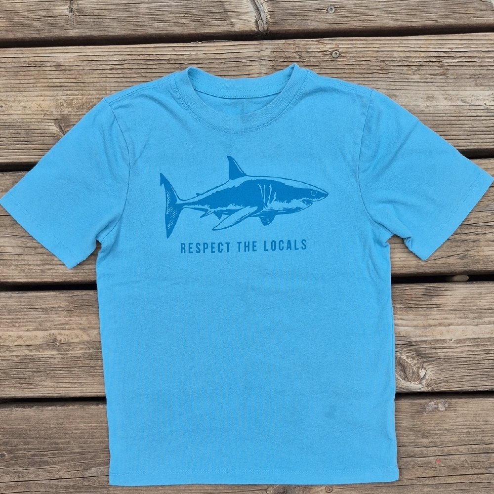 Blue Short Sleeve Tee With Shark